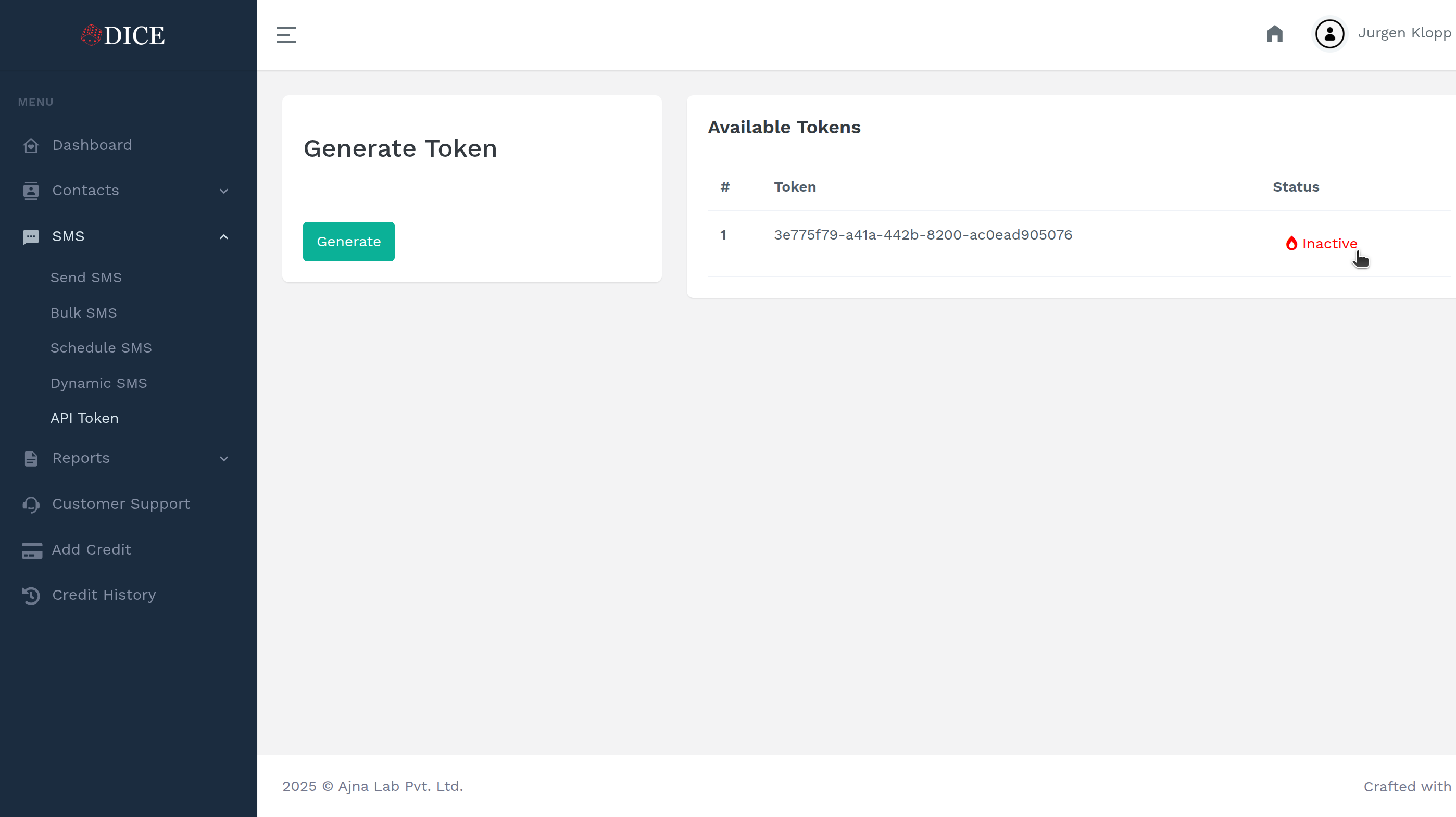 API Token Generated